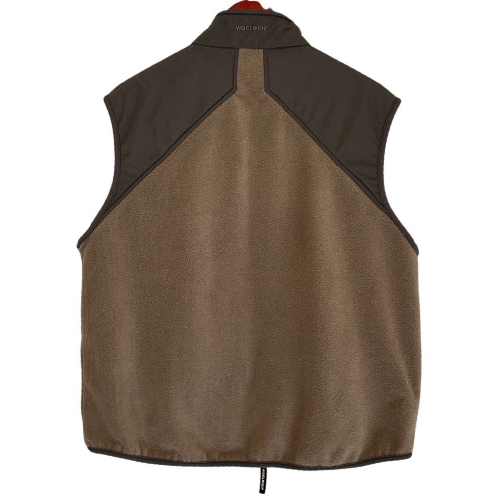 Woolrich Fleece Vest Men's L Full Zip Hiking Outdoor Gorpcore Tan Brown Large - Picture 3 of 9